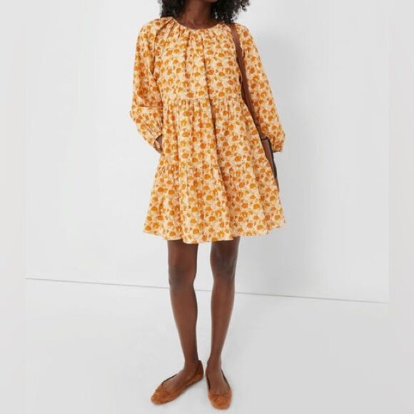 NWT Tuckernuck Hyacinth House Burnt Orange Floral Brynn Mini Dress Size Small - Picture 1 of 16